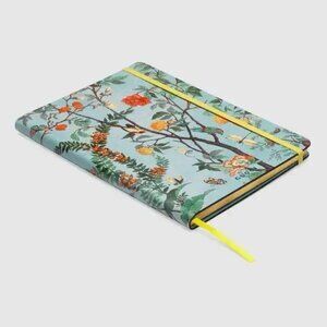 NEW GUCCI Large Tian Print Notebook Multicolor Blue Floral